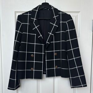 Express Black and White cropped Blazer Structured Tailored Jacket